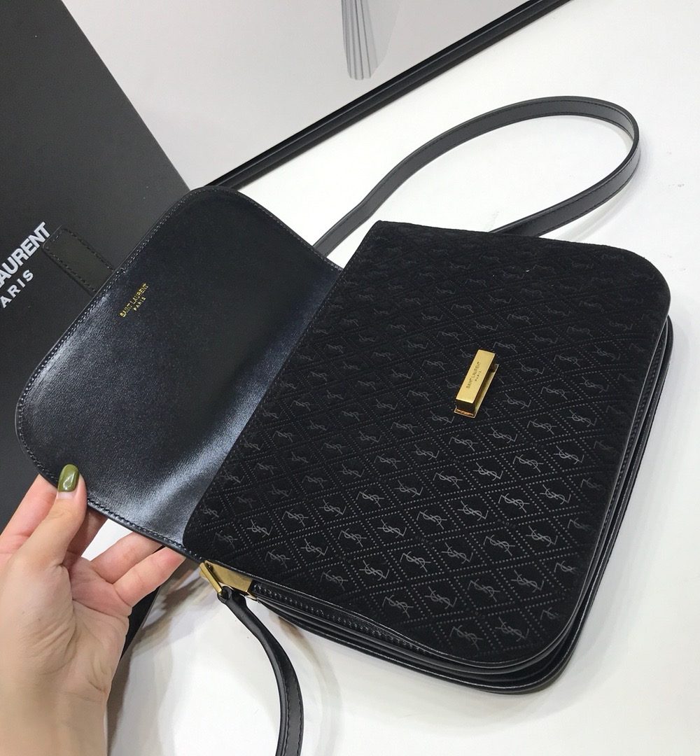 [REP 1:1] Saint Laurent Le Monogramme Small Satchel In Monogram Canvas And Smooth Black For Women 9in/23cm YSL