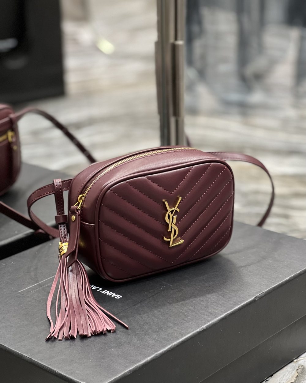 [REP 1:1] Saint Laurent Lou Belt Bag Red In Matelassé Gold Toned Hardware For Women 6.1in/15cm YSL 614031DV7072721