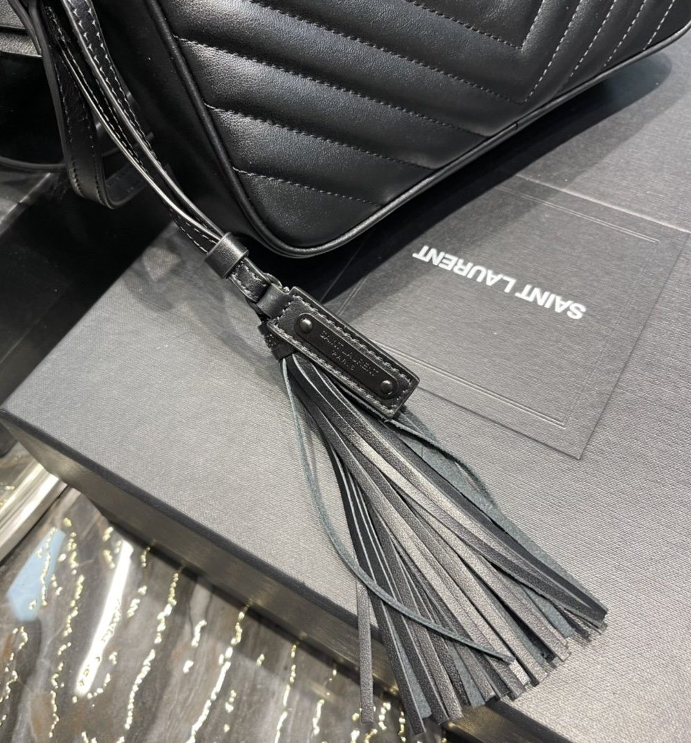 [REP 1:1] Saint Laurent Lou Camera Bag Black With Metal Hardware For Women 9in/23cm YSL 612544DV7081000