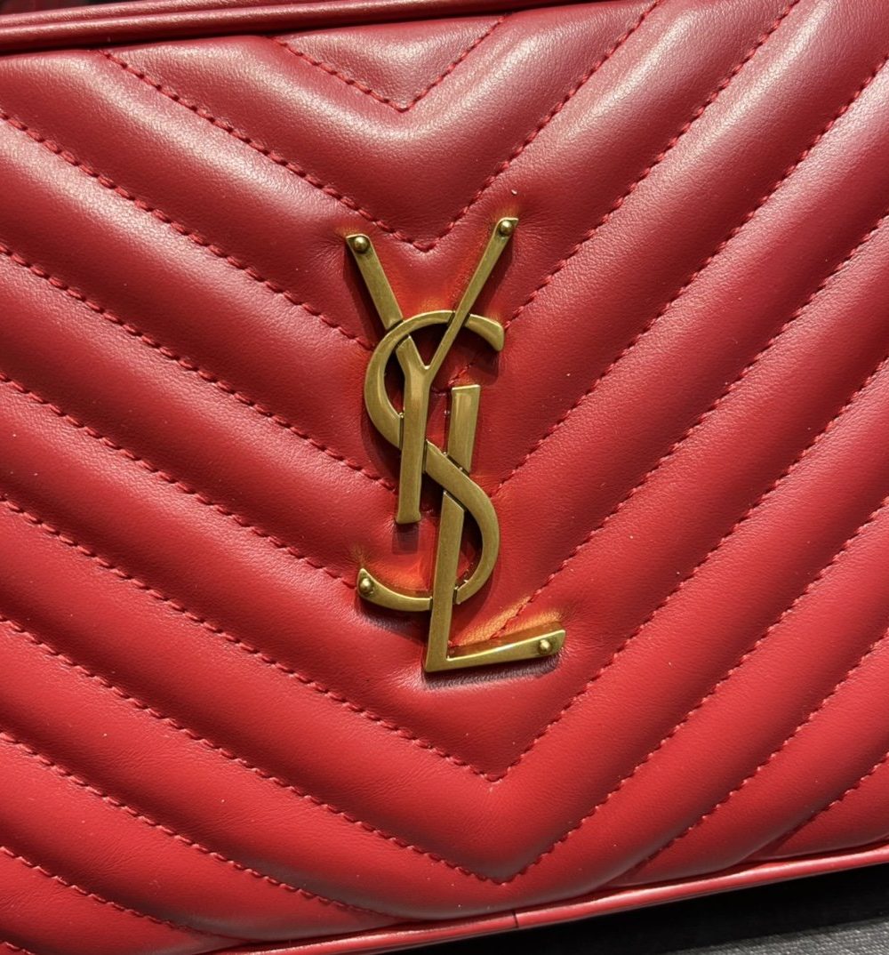 [REP 1:1] Saint Laurent Lou Camera Bag Red With Gold Toned Hardware For Women 9in/23cm YSL 612544DV7076008