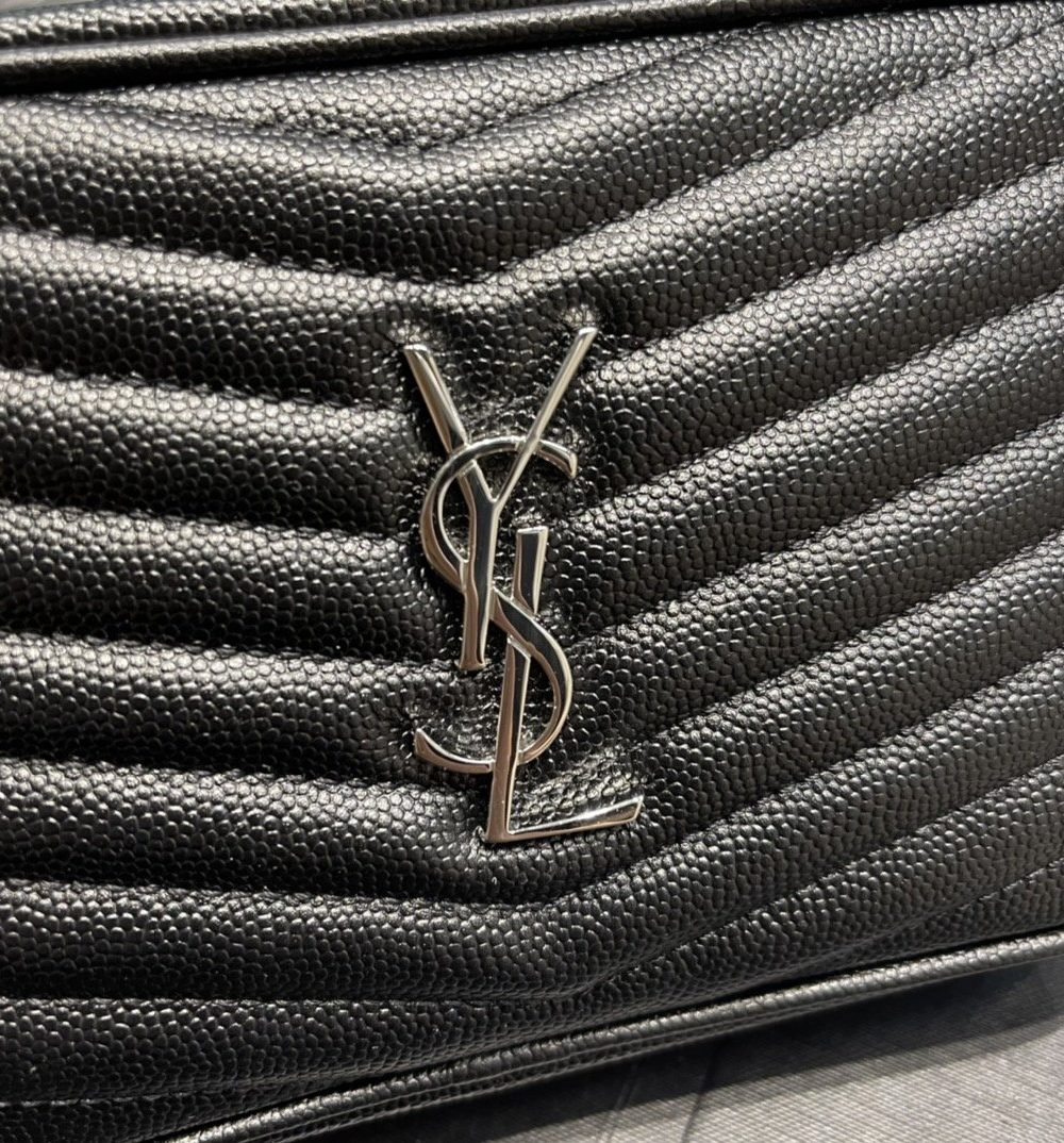 [REP 1:1] Saint Laurent Lou Mini Bag Black In Quilted Grain De Poudre With Silver Toned Hardware For Women 7.4in/19cm YSl 6125791GF021000