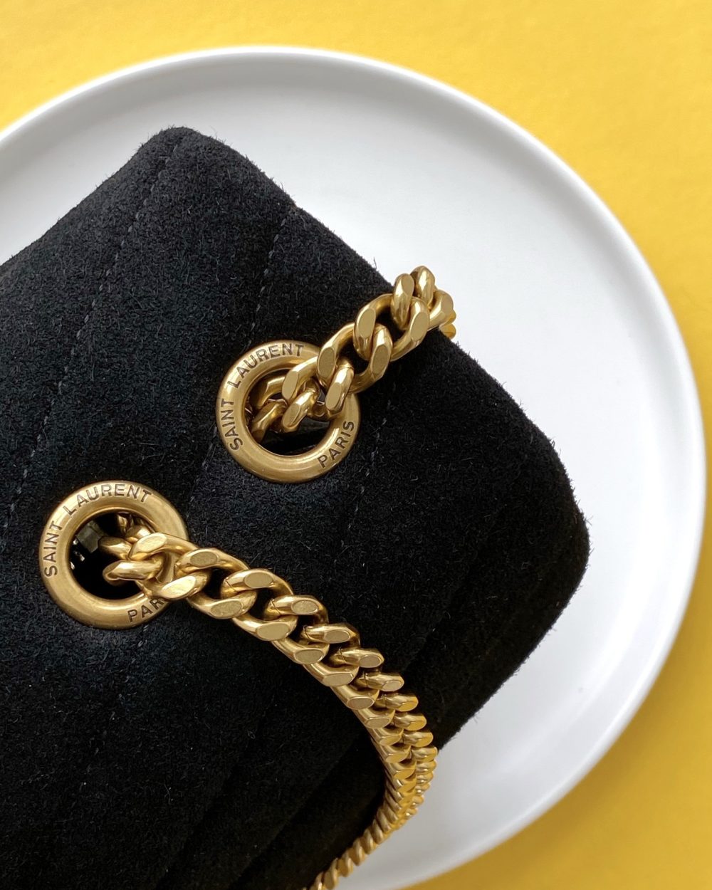 [REP 1:1] Saint Laurent Loulou Medium Chain Bag In Matelasse "Y" Black With Gold Hardware For Women 12.5in/32cm YSL 5749461U8671000