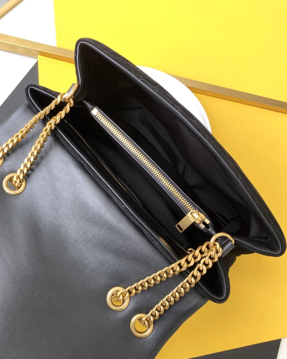 [REP 1:1] Saint Laurent Loulou Medium Chain Bag In Matelasse "Y" Black With Gold Hardware For Women 12.5in/32cm YSL 5749461U8671000