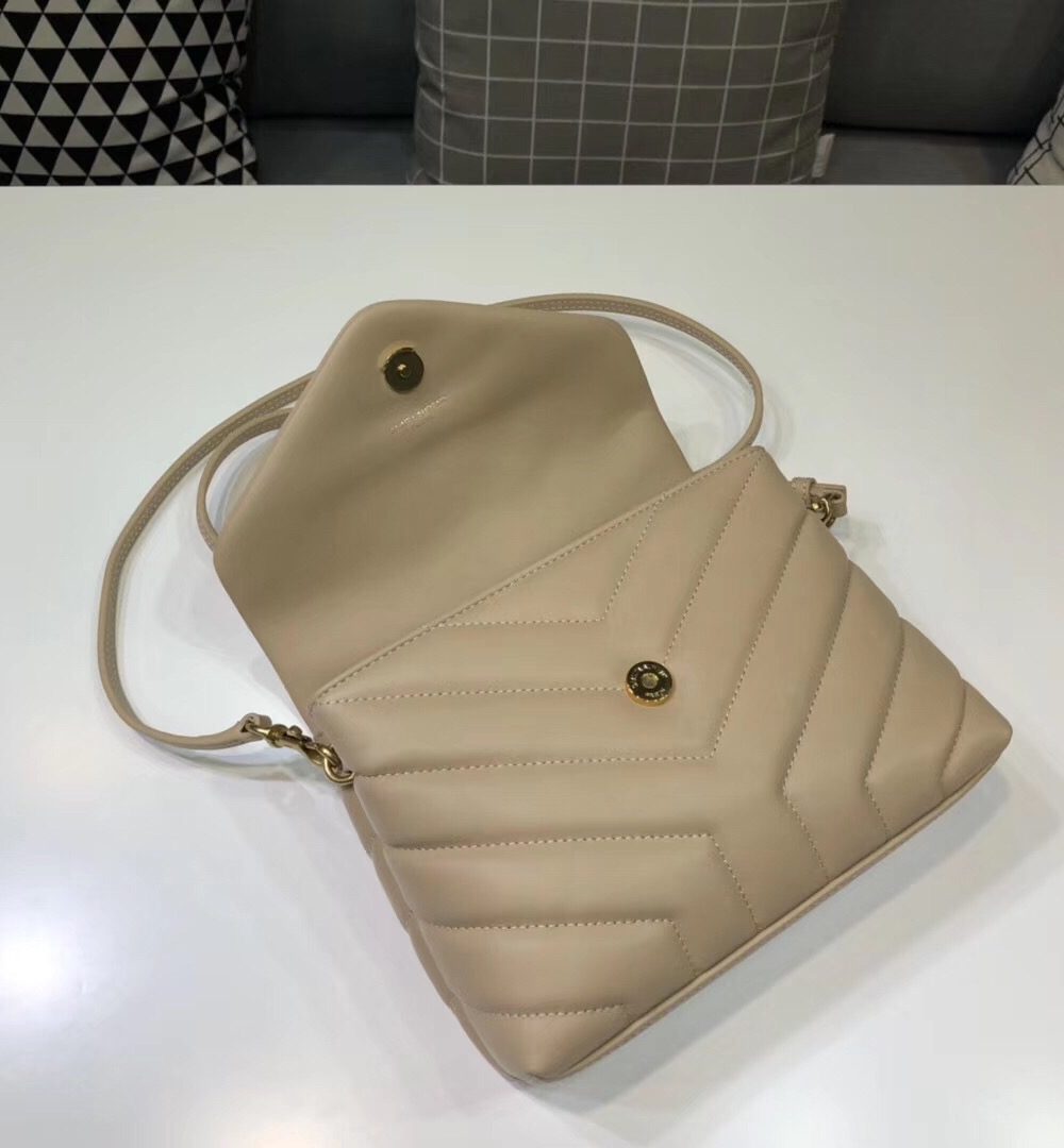 [REP 1:1] Saint Laurent Loulou Mini Shoulder Bag Beige For Women 7in/18cm YSL