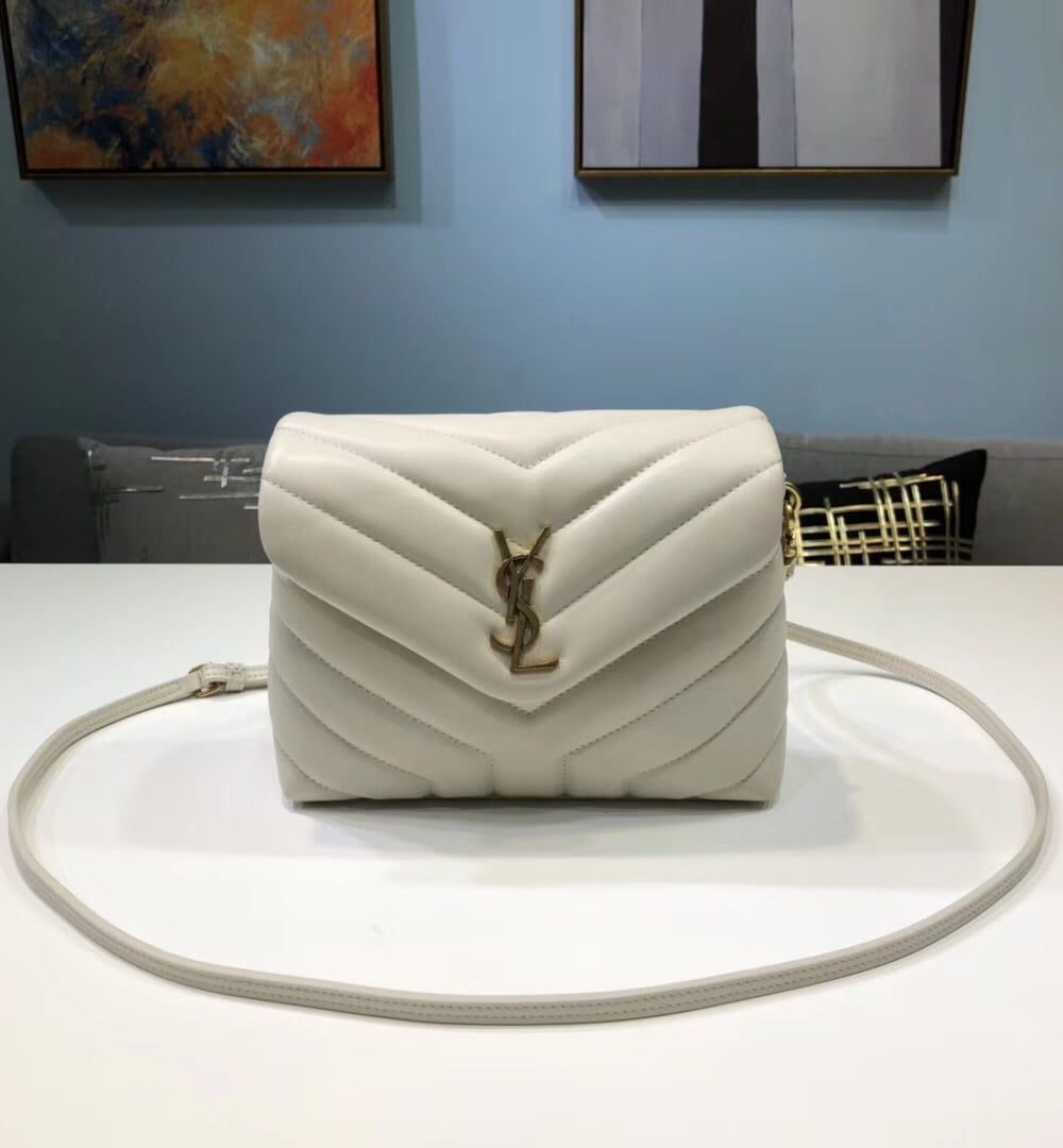[REP 1:1] Saint Laurent Loulou Mini Shoulder Bag White For Women 7in/18cm YSL
