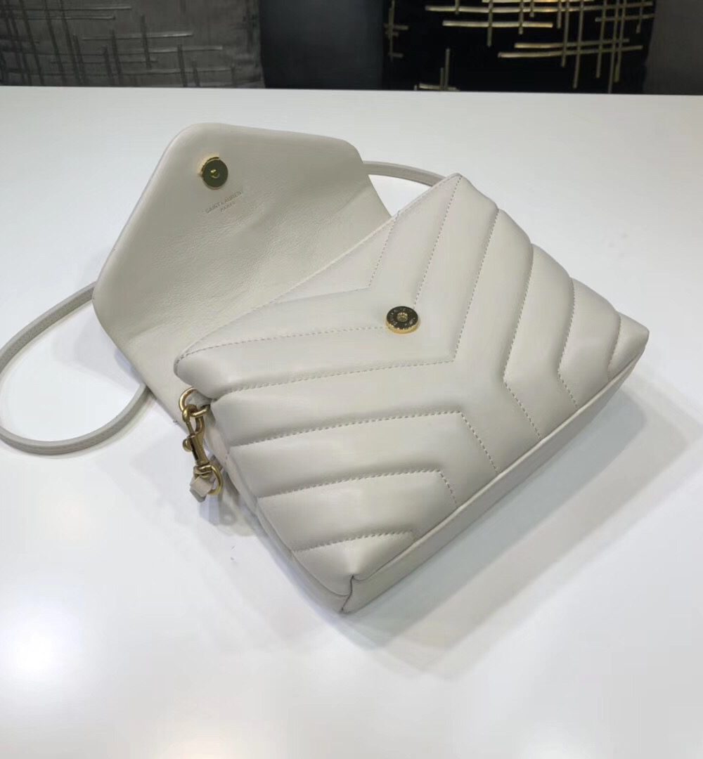[REP 1:1] Saint Laurent Loulou Mini Shoulder Bag White For Women 7in/18cm YSL