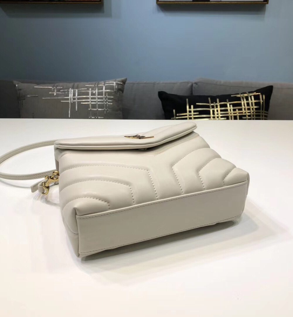 [REP 1:1] Saint Laurent Loulou Mini Shoulder Bag White For Women 7in/18cm YSL
