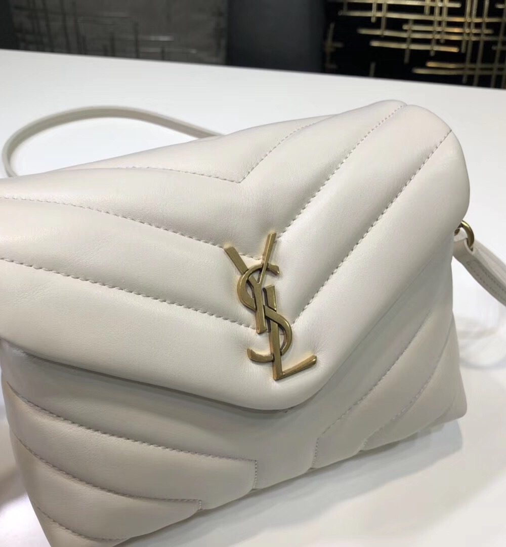 [REP 1:1] Saint Laurent Loulou Mini Shoulder Bag White For Women 7in/18cm YSL