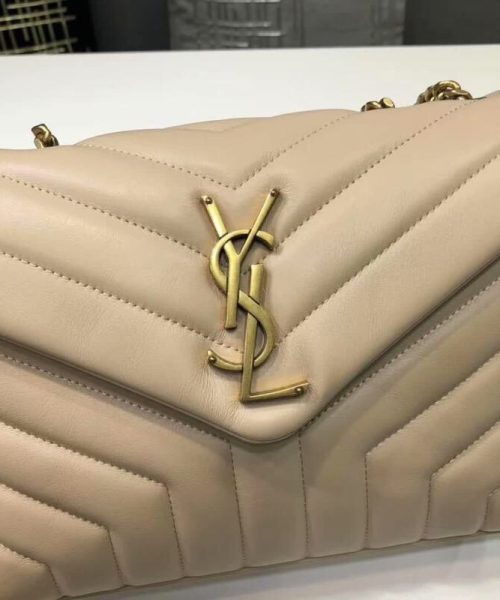 [REP 1:1] Saint Laurent Loulou Small Chain Bag In Matelassé "Y" Beige For Women 9.8in/23cm YSL 494699DV7272721