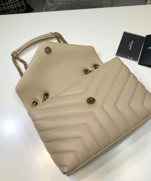[REP 1:1] Saint Laurent Loulou Small Chain Bag In Matelassé "Y" Beige For Women 9.8in/23cm YSL 494699DV7272721