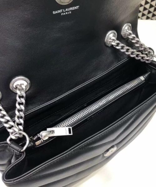 [REP 1:1] Saint Laurent Loulou Small Chain Bag In Matelassé "Y" Black For Women 9.8in/23cm YSL 494699DV7261000