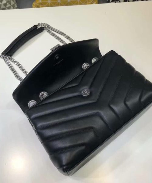 [REP 1:1] Saint Laurent Loulou Small Chain Bag In Matelassé "Y" Black For Women 9.8in/23cm YSL 494699DV7261000