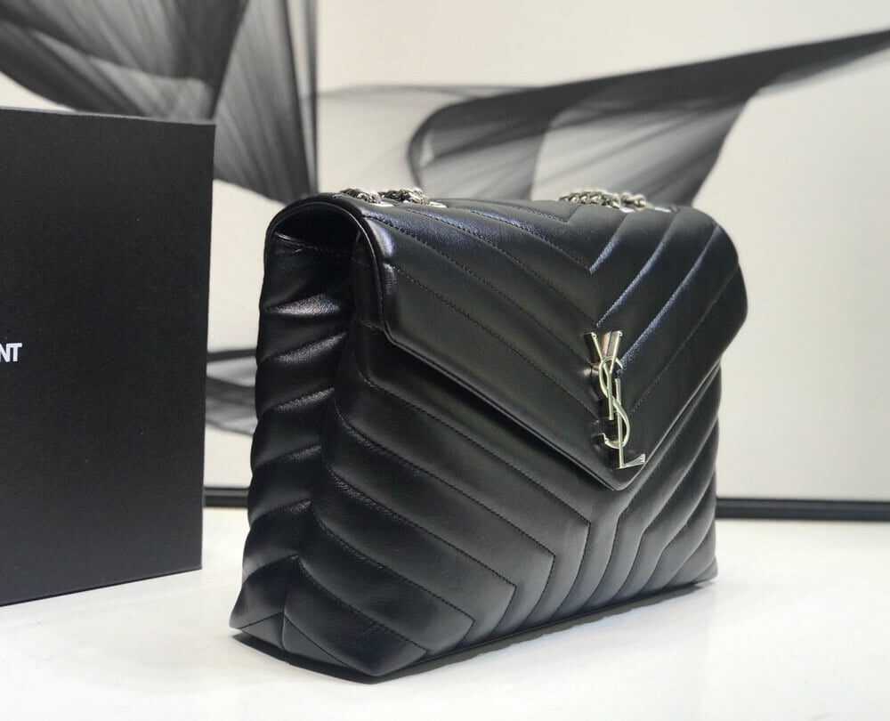 [REP 1:1] Saint Laurent Loulou Small Chain Bag In Matelassé "Y" Black For Women 9.8in/23cm YSL  494699DV7261000
