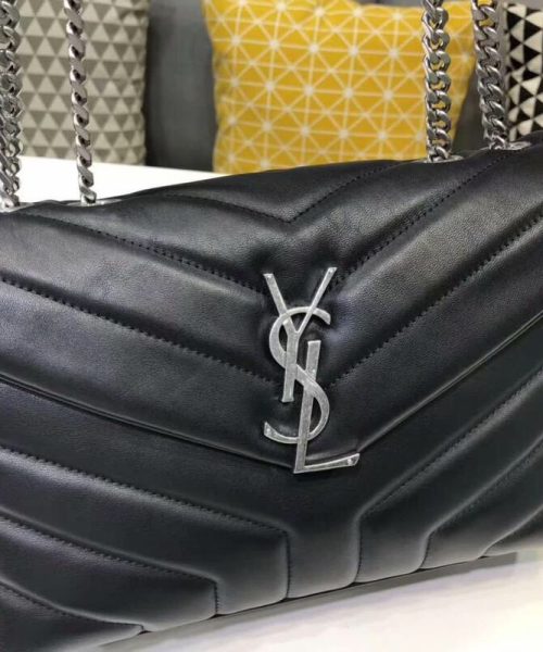 [REP 1:1] Saint Laurent Loulou Small Chain Bag In Matelassé "Y" Black For Women 9.8in/23cm YSL 494699DV7261000