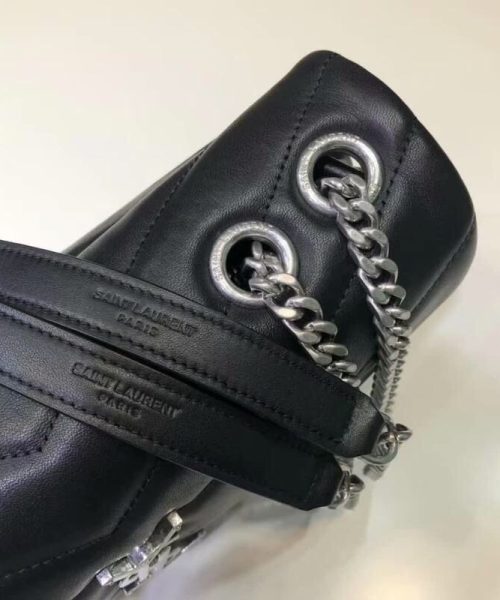 [REP 1:1] Saint Laurent Loulou Small Chain Bag In Matelassé "Y" Black For Women 9.8in/23cm YSL 494699DV7261000