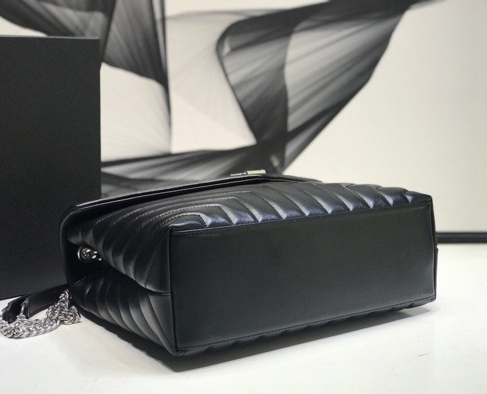 [REP 1:1] Saint Laurent Loulou Small Chain Bag In Matelassé "Y" Black For Women 9.8in/23cm YSL  494699DV7261000