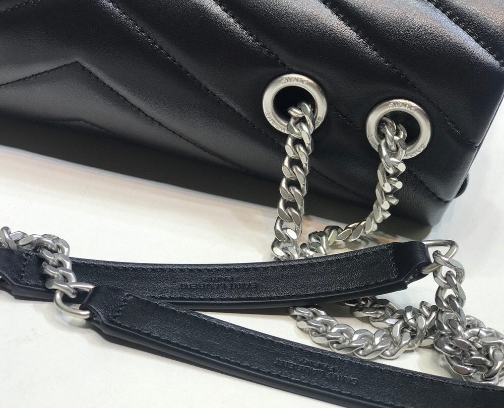 [REP 1:1] Saint Laurent Loulou Small Chain Bag In Matelassé "Y" Black For Women 9.8in/23cm YSL  494699DV7261000