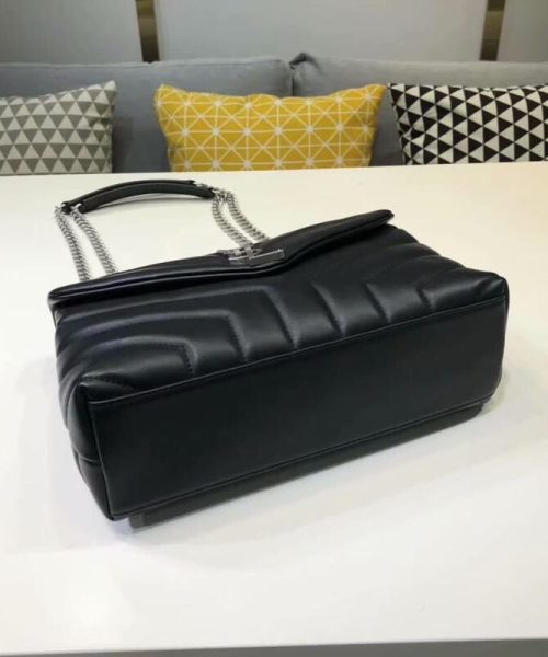 [REP 1:1] Saint Laurent Loulou Small Chain Bag In Matelassé "Y" Black For Women 9.8in/23cm YSL 494699DV7261000