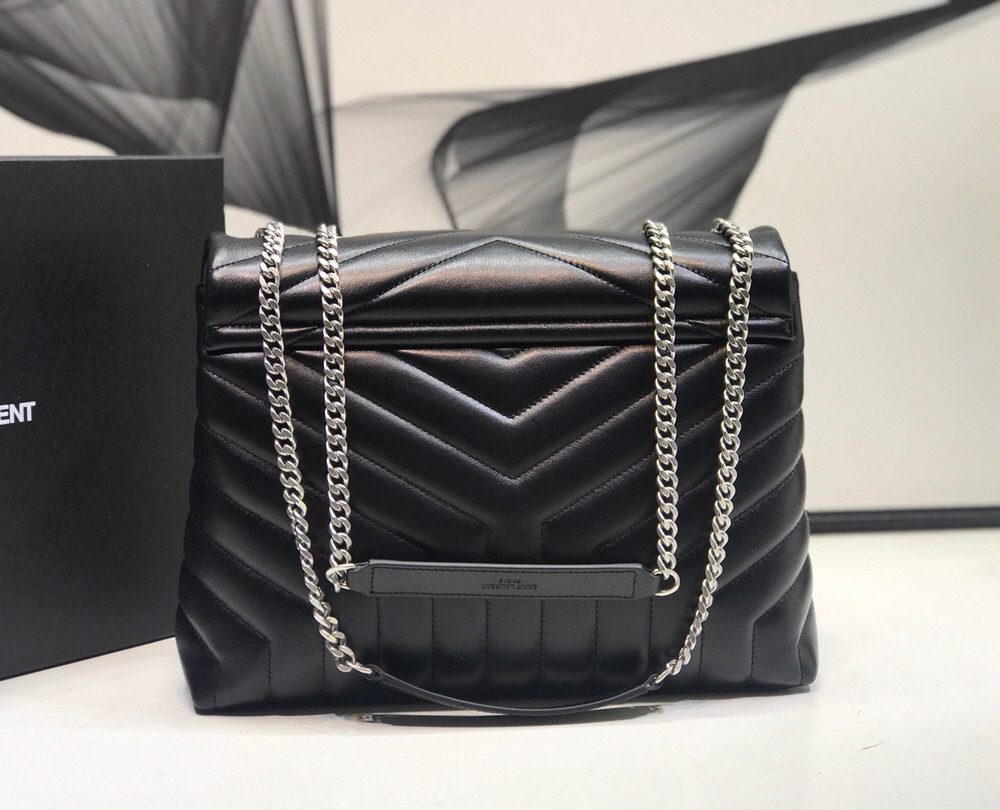 [REP 1:1] Saint Laurent Loulou Small Chain Bag In Matelassé "Y" Black For Women 9.8in/23cm YSL  494699DV7261000