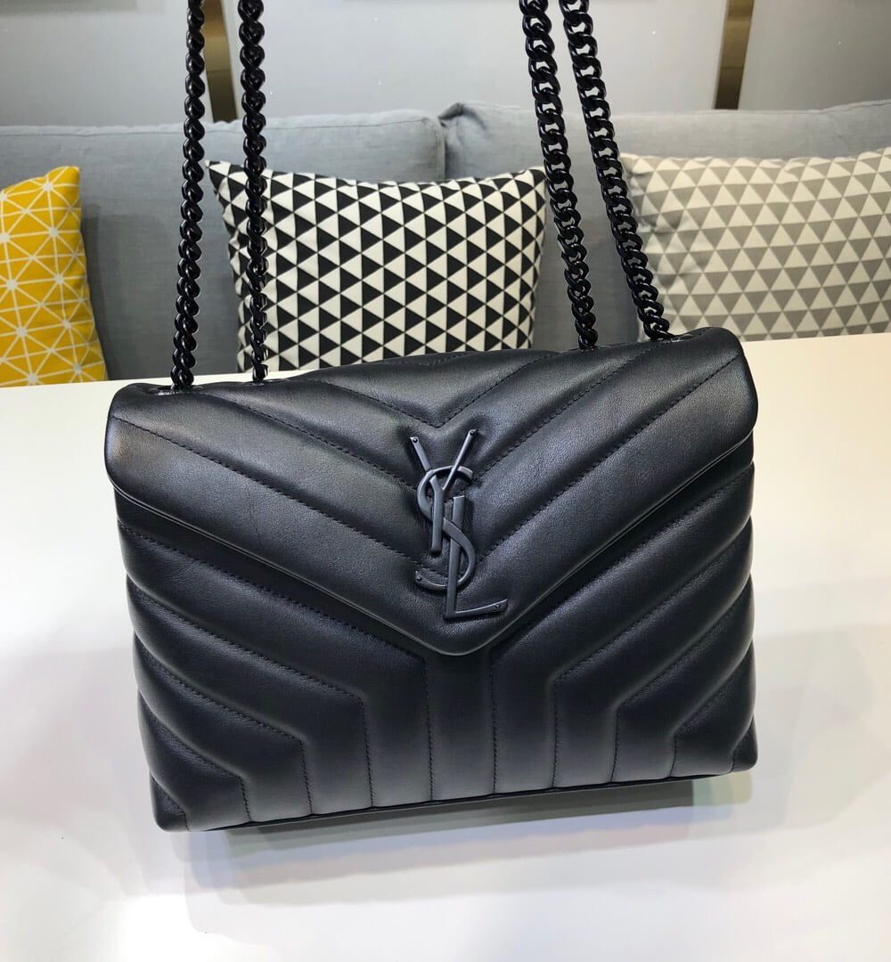 [REP 1:1] Saint Laurent Loulou Small Chain Bag In Matelassé "Y" Black For Women 9.8in/23cm YSL 494699DV7281000