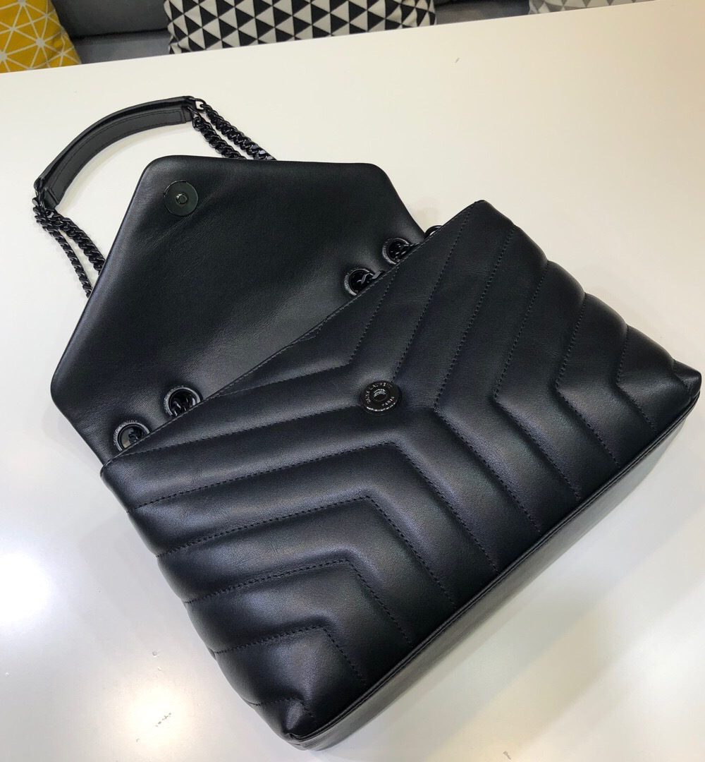 [REP 1:1] Saint Laurent Loulou Small Chain Bag In Matelassé "Y" Black For Women 9.8in/23cm YSL 494699DV7281000
