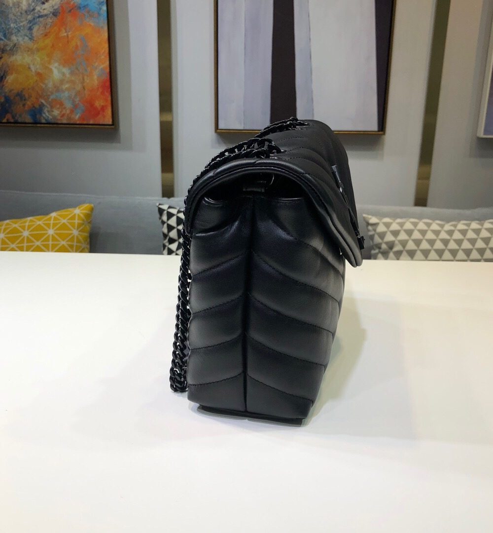 [REP 1:1] Saint Laurent Loulou Small Chain Bag In Matelassé "Y" Black For Women 9.8in/23cm YSL 494699DV7281000