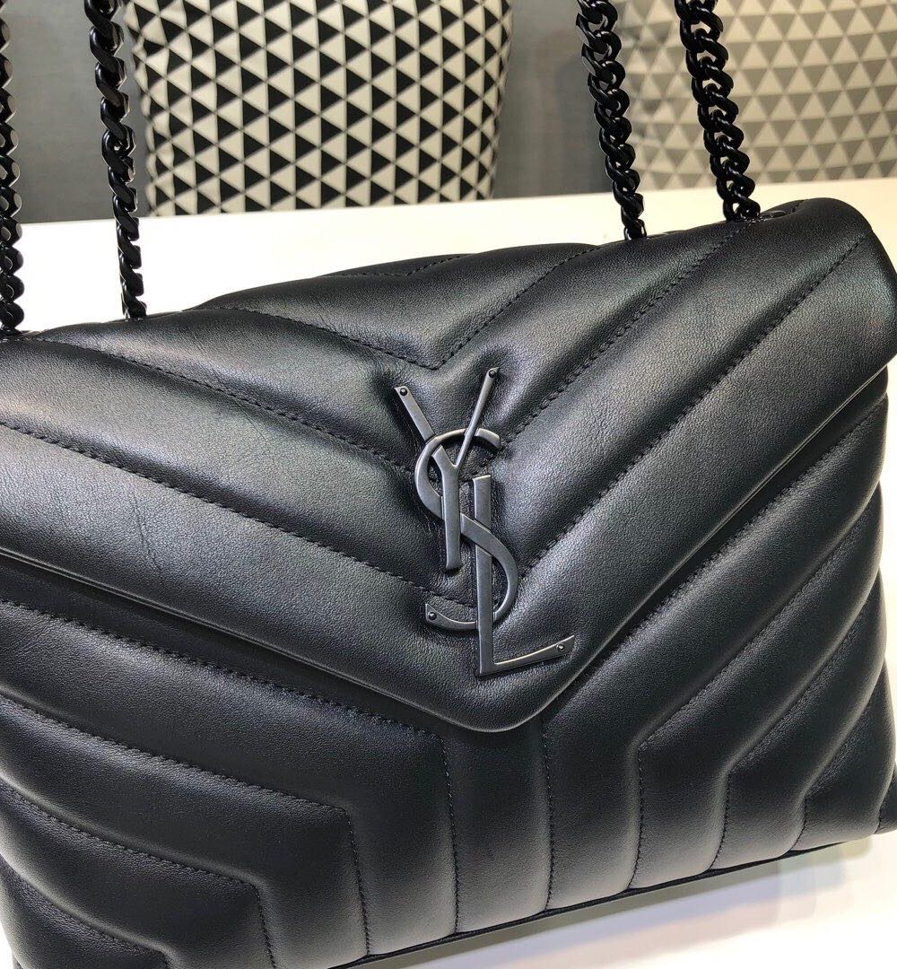 [REP 1:1] Saint Laurent Loulou Small Chain Bag In Matelassé "Y" Black For Women 9.8in/23cm YSL 494699DV7281000