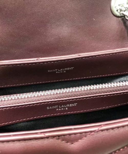 [REP 1:1] Saint Laurent Loulou Small Chain Bag In Matelassé "Y" Burgundy For Women 9.8in/23cm YSL