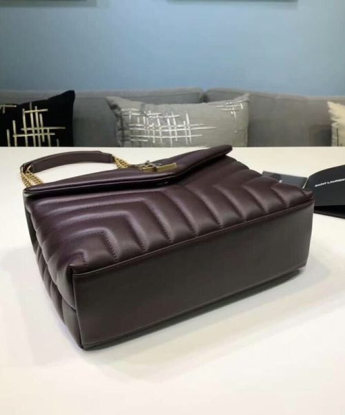 [REP 1:1] Saint Laurent Loulou Small Chain Bag In Matelassé "Y" Burgundy For Women 9.8in/23cm YSL 494699DV7276475