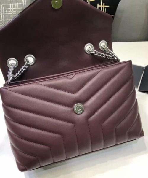 [REP 1:1] Saint Laurent Loulou Small Chain Bag In Matelassé "Y" Burgundy For Women 9.8in/23cm YSL