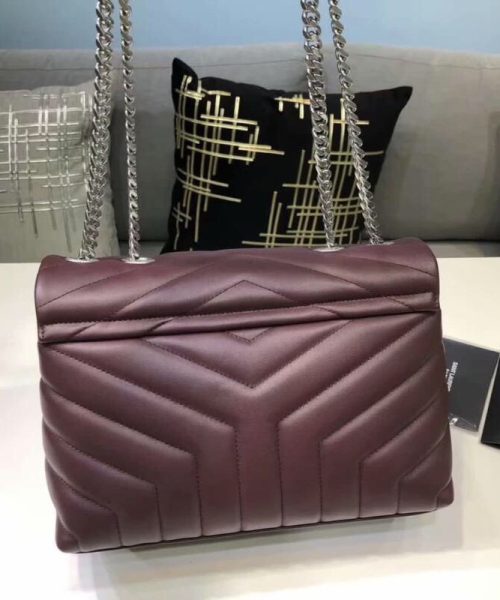 [REP 1:1] Saint Laurent Loulou Small Chain Bag In Matelassé "Y" Burgundy For Women 9.8in/23cm YSL