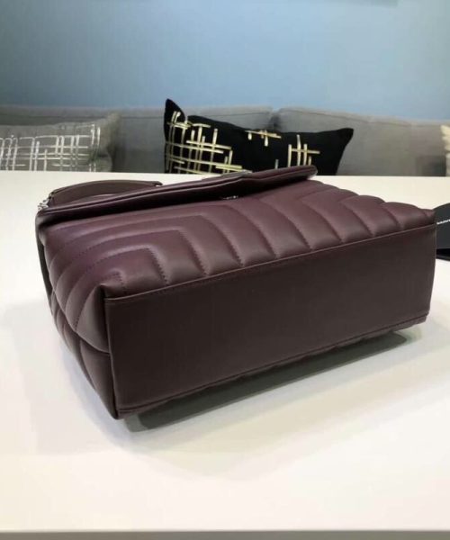 [REP 1:1] Saint Laurent Loulou Small Chain Bag In Matelassé "Y" Burgundy For Women 9.8in/23cm YSL