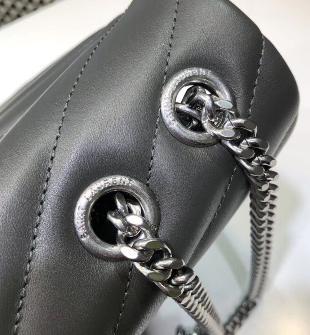 [REP 1:1] Saint Laurent Loulou Small Chain Bag In Matelassé "Y" Dark Green For Women 9.8in/23cm YSL