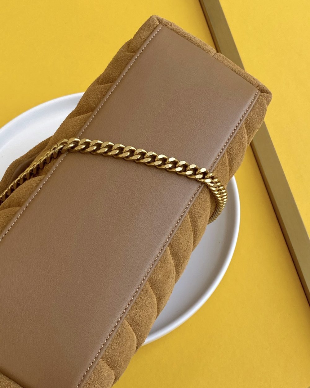 [REP 1:1] Saint Laurent Loulou Small Chain Bag In "Y" Brown With Gold Hardware For Women 9.8in/23cm YSL 4946991U8C77761