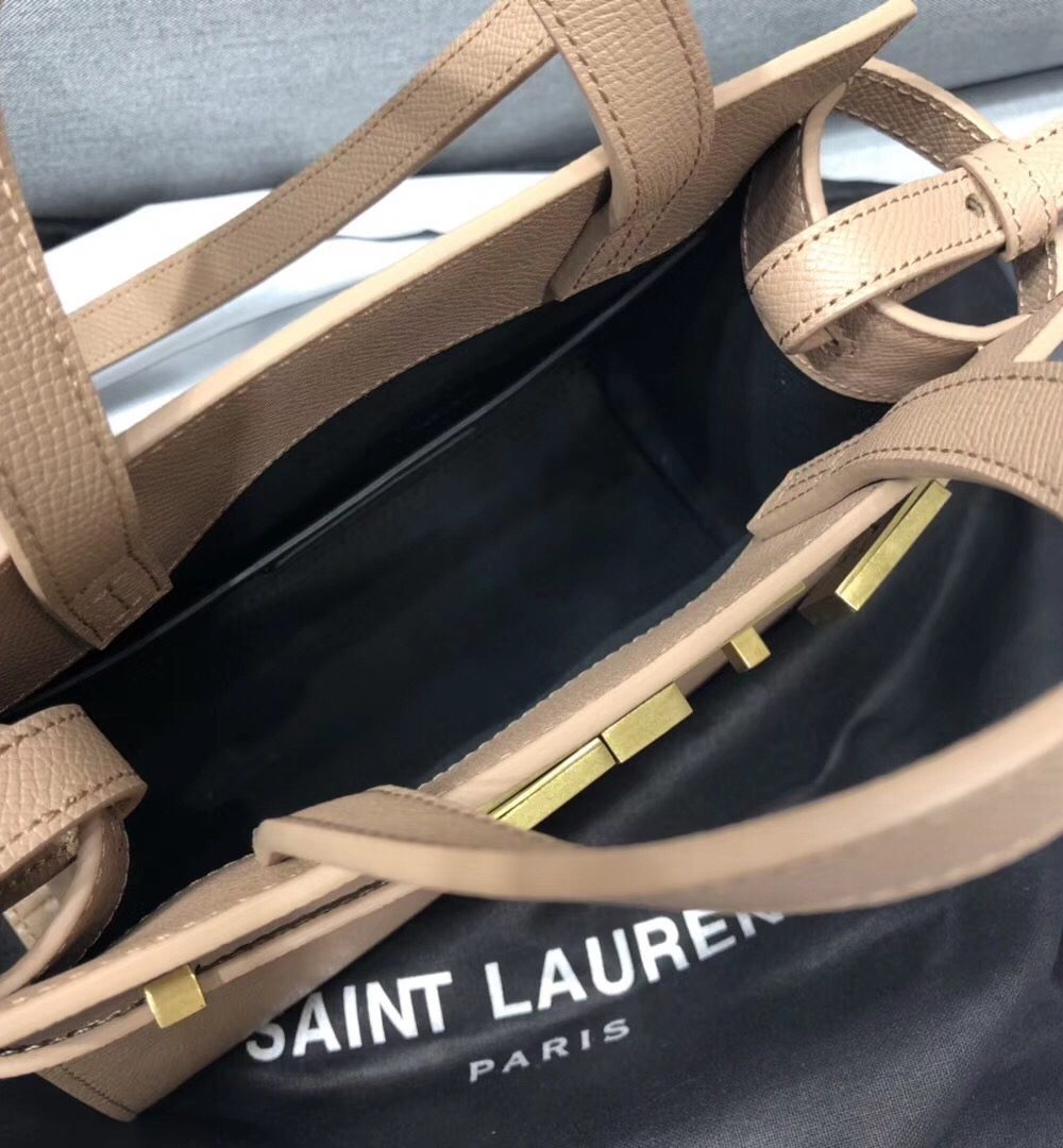 [REP 1:1] Saint Laurent Manhattan Nano Shopping Bag In Box Beige For Women 8.2in/21cm YSL