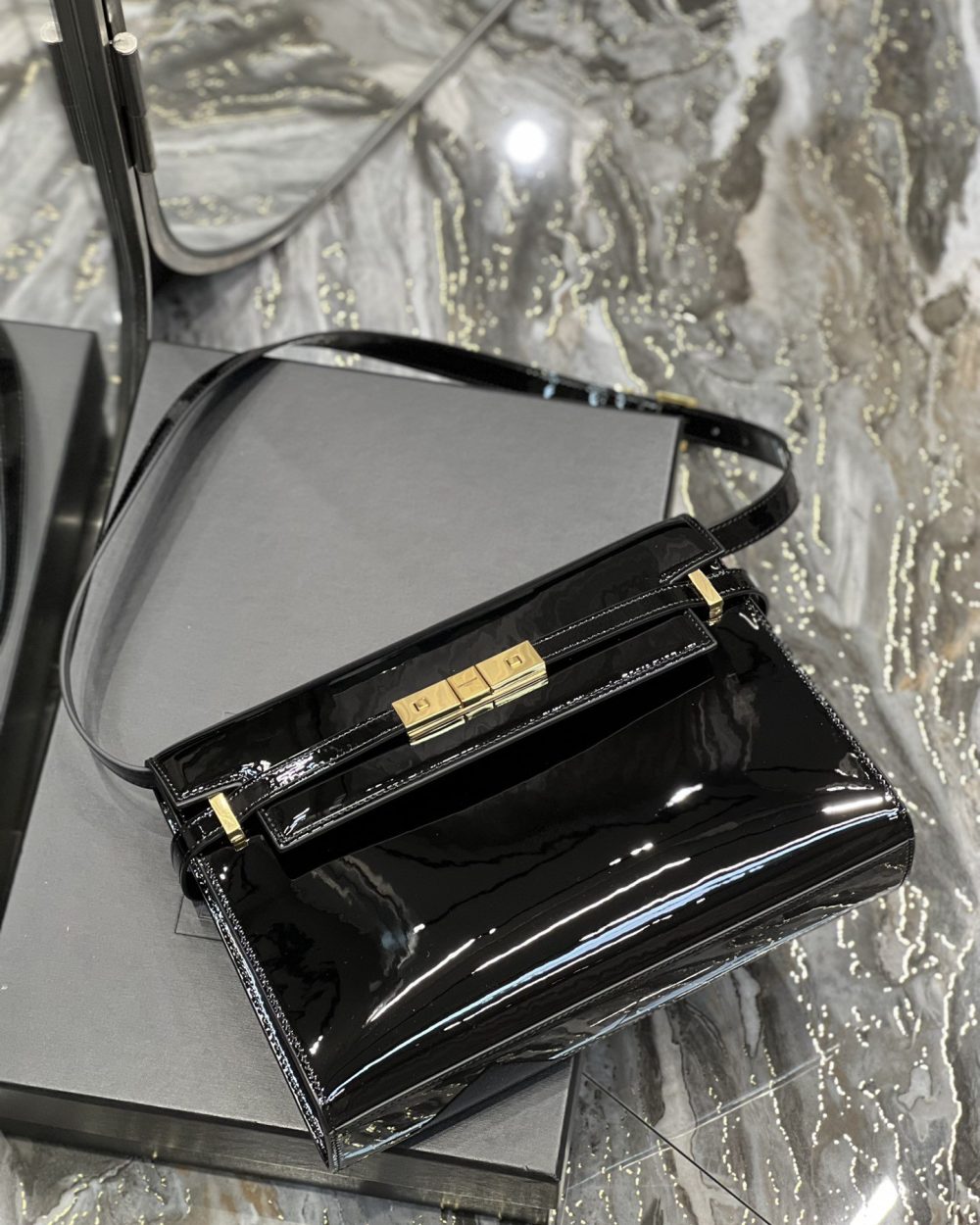 [REP 1:1] Saint Laurent Manhattan Shoulder Bag Black For Women 11.4in/29cm YSL