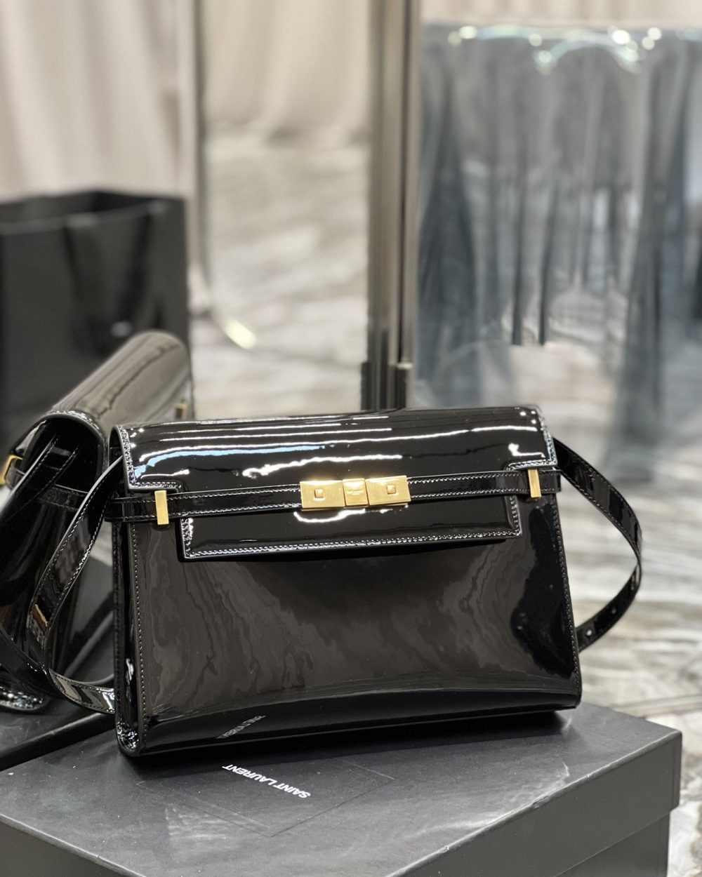 [REP 1:1] Saint Laurent Manhattan Shoulder Bag Black For Women 11.4in/29cm YSL