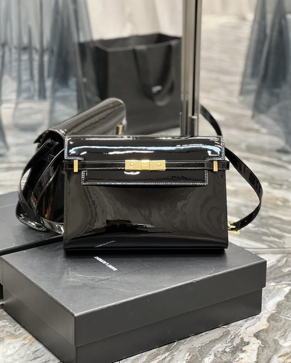 [REP 1:1] Saint Laurent Manhattan Shoulder Bag Black For Women 11.4in/29cm YSL