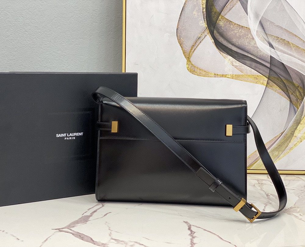[REP 1:1] Saint Laurent Manhattan Shoulder Bag In Box Black For Women 11.4in/29cm YSL 5792710SX0W1000