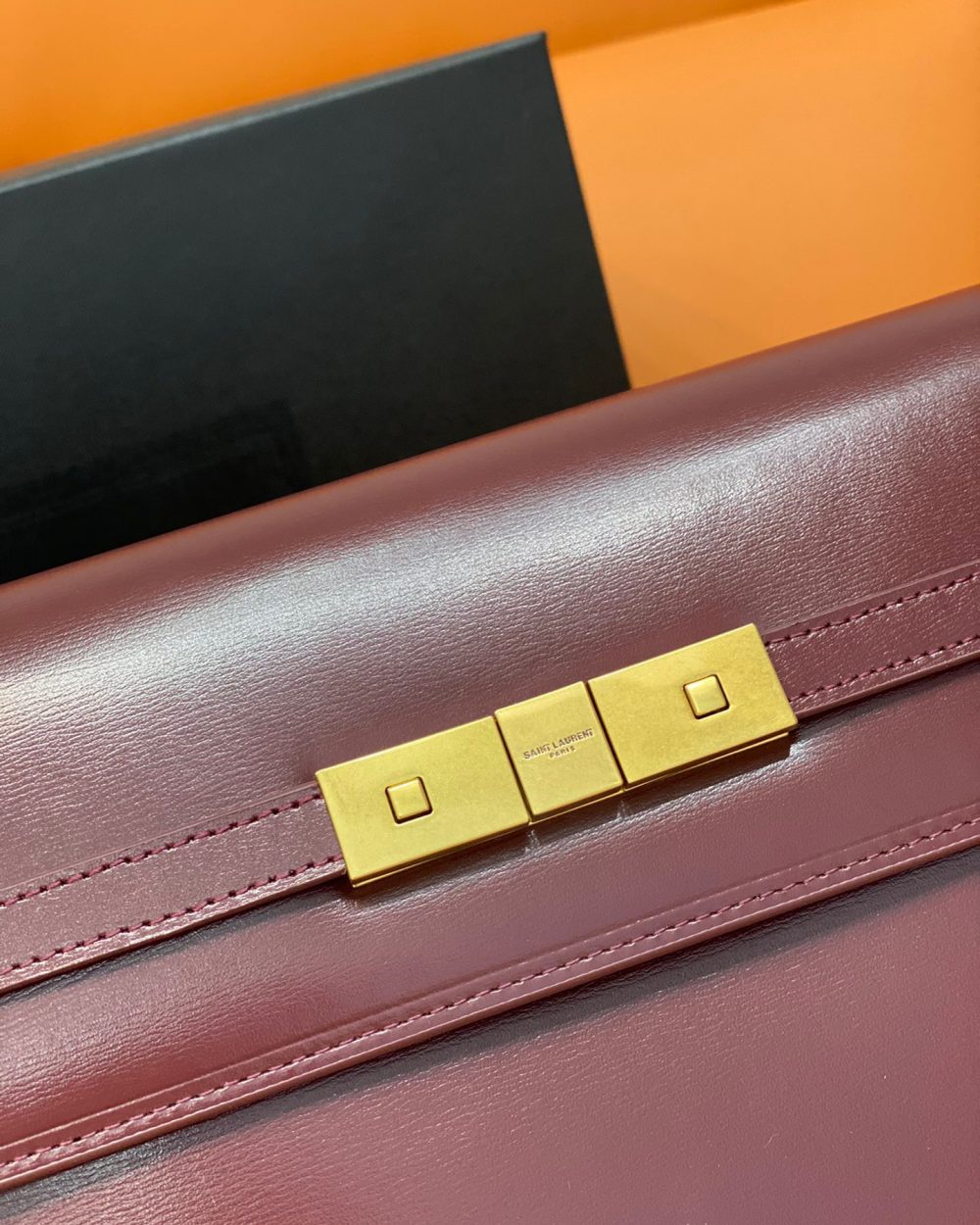 [REP 1:1] Saint Laurent Manhattan Shoulder Bag Rouge Legion For Women 11.4in/29cm YSL 5792710SX0W6475