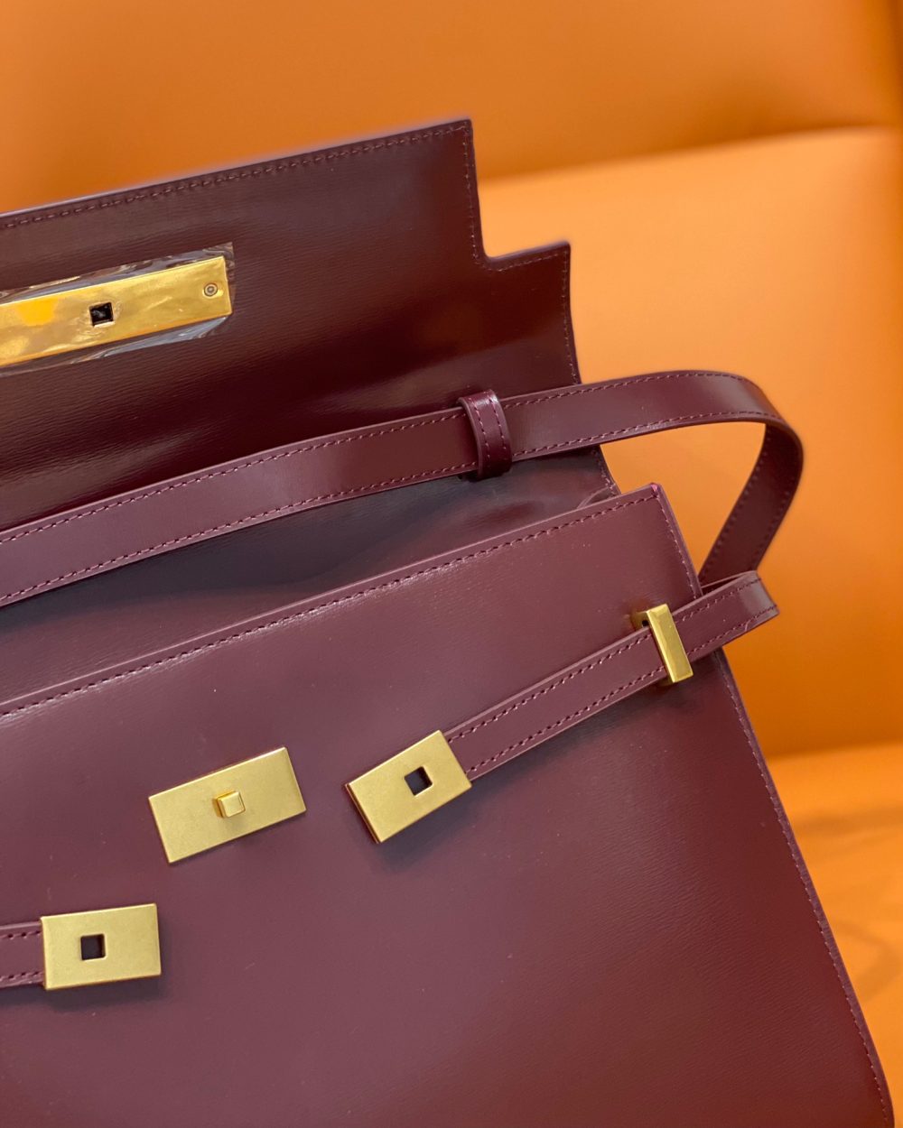 [REP 1:1] Saint Laurent Manhattan Shoulder Bag Rouge Legion For Women 11.4in/29cm YSL 5792710SX0W6475