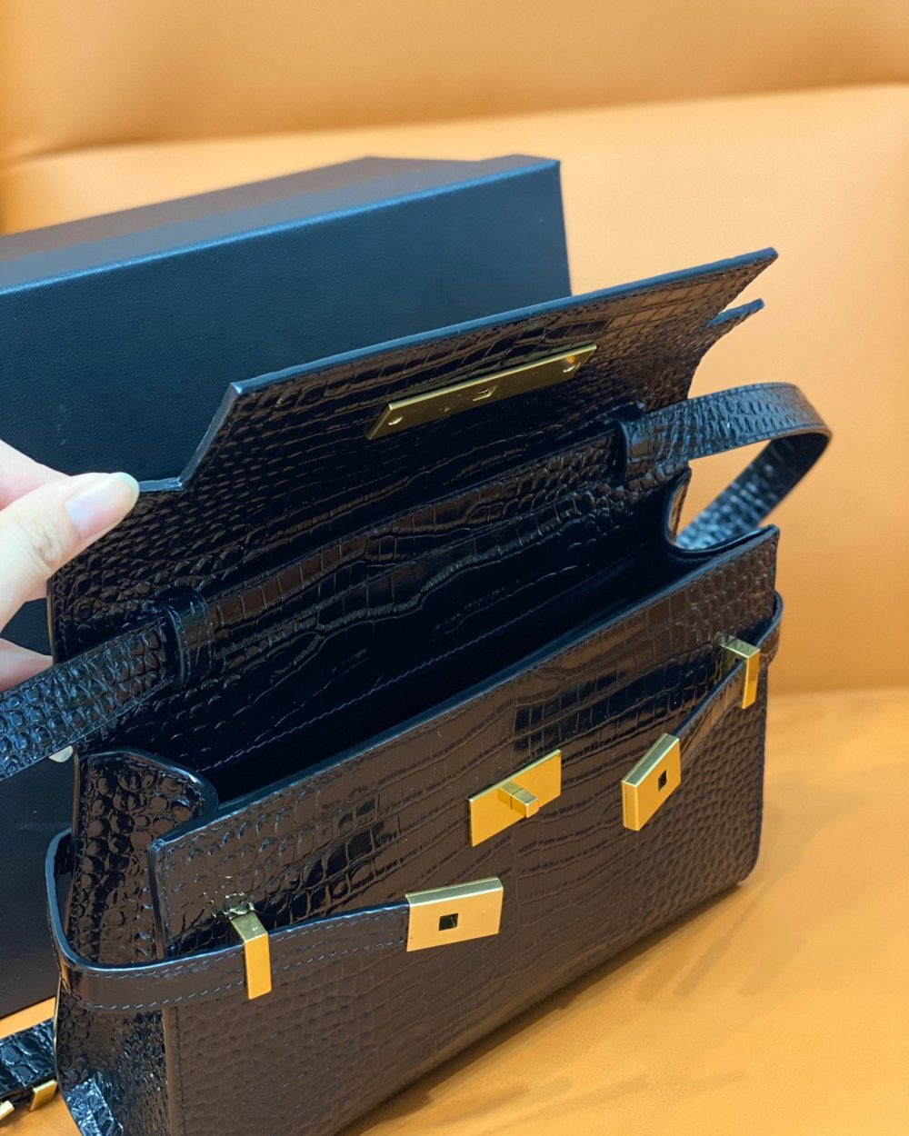 [REP 1:1] Saint Laurent Manhattan Small Shoulder Bag Black For Women 9.4in/24cm YSL 675626DND0W1000