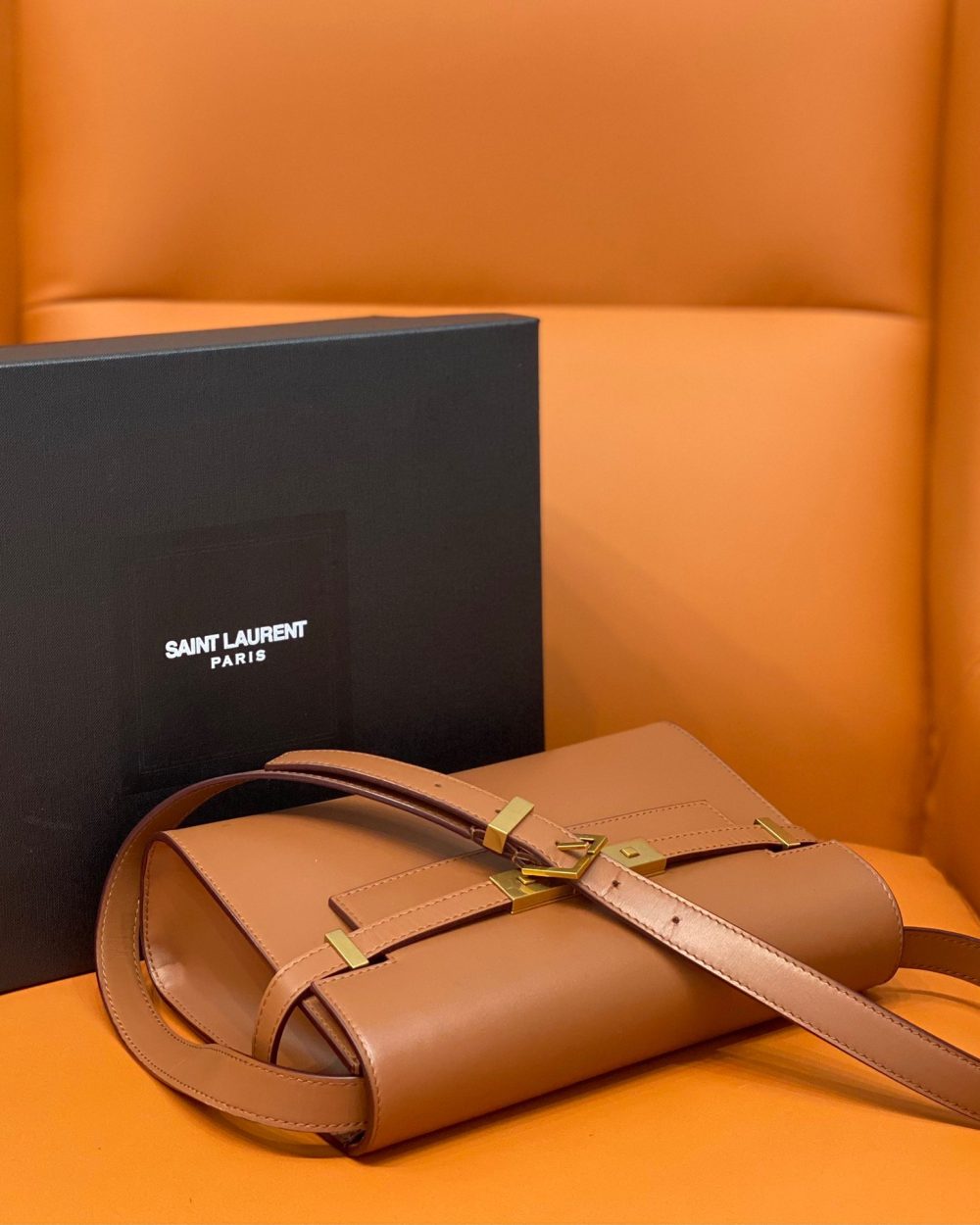 [REP 1:1] Saint Laurent Manhattan Small Shoulder Bag Brown For Women 9.4in/24cm YSL 6756260SXPW6362