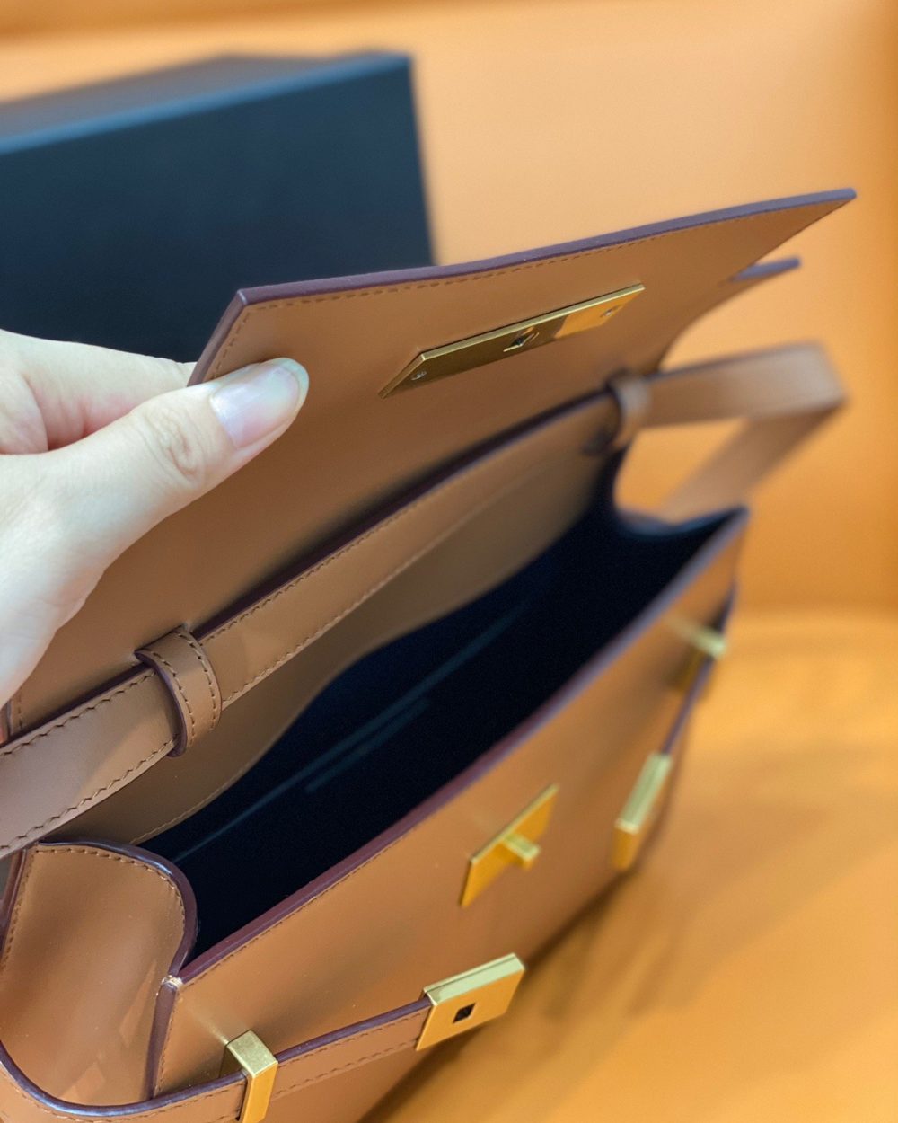 [REP 1:1] Saint Laurent Manhattan Small Shoulder Bag Brown For Women 9.4in/24cm YSL 6756260SXPW6362