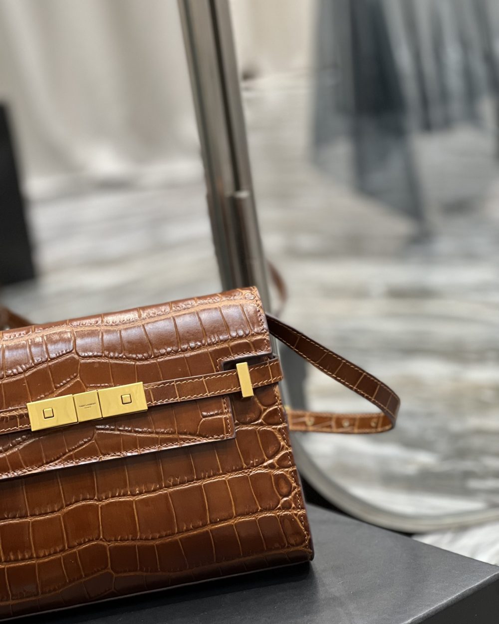 [REP 1:1] Saint Laurent Manhattan Small Shoulder Bag Brown For Women, Women's Bags 9.4in/24cm YSL 675626AAAOH2591