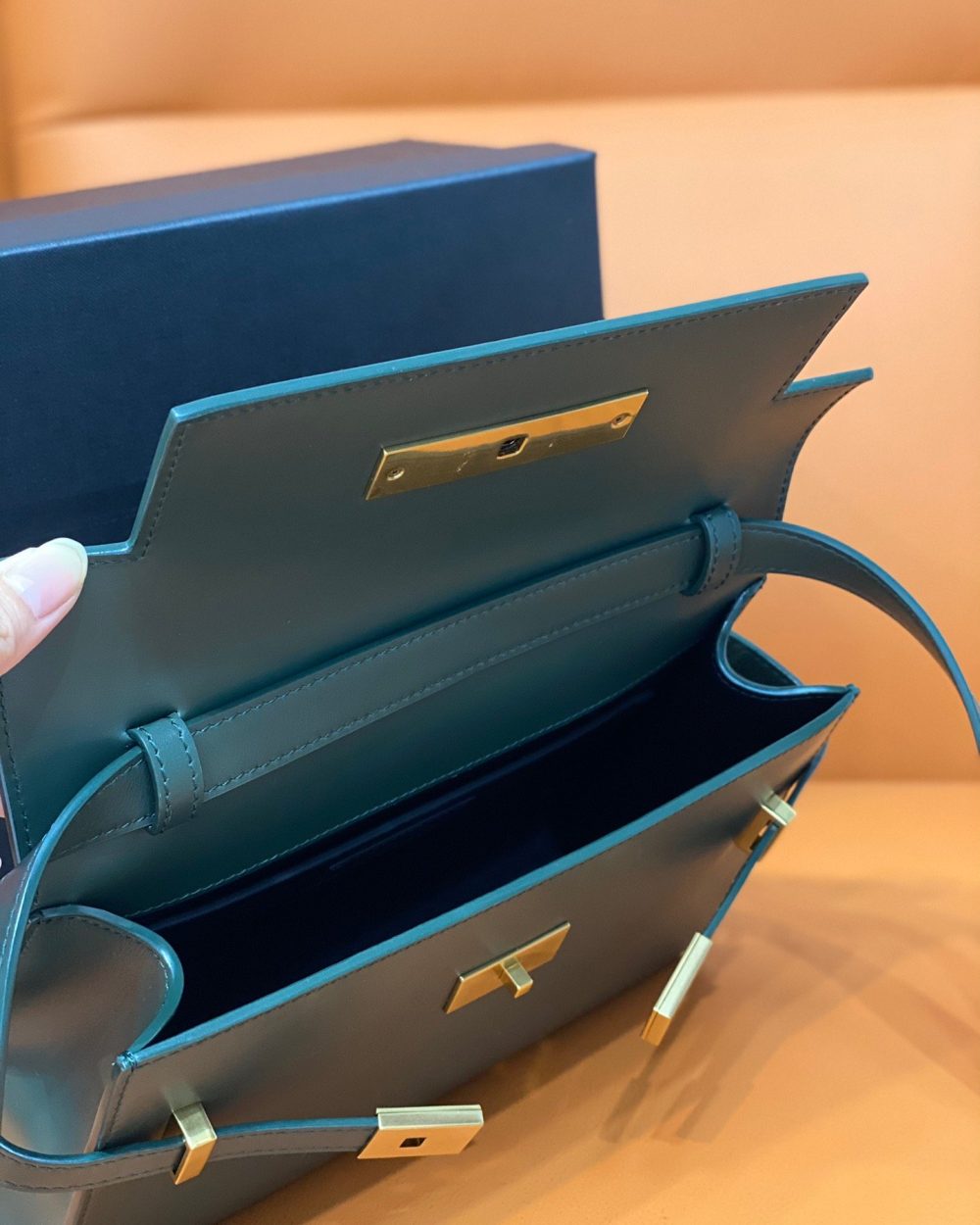 [REP 1:1] Saint Laurent Manhattan Small Shoulder Bag Dark Green For Women 9.4in/24cm YSL