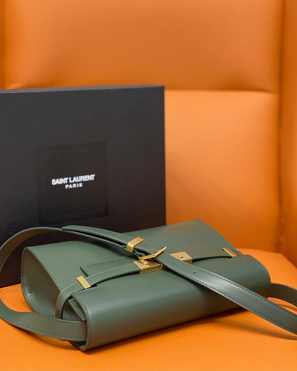 [REP 1:1] Saint Laurent Manhattan Small Shoulder Bag Dark Green For Women 9.4in/24cm YSL