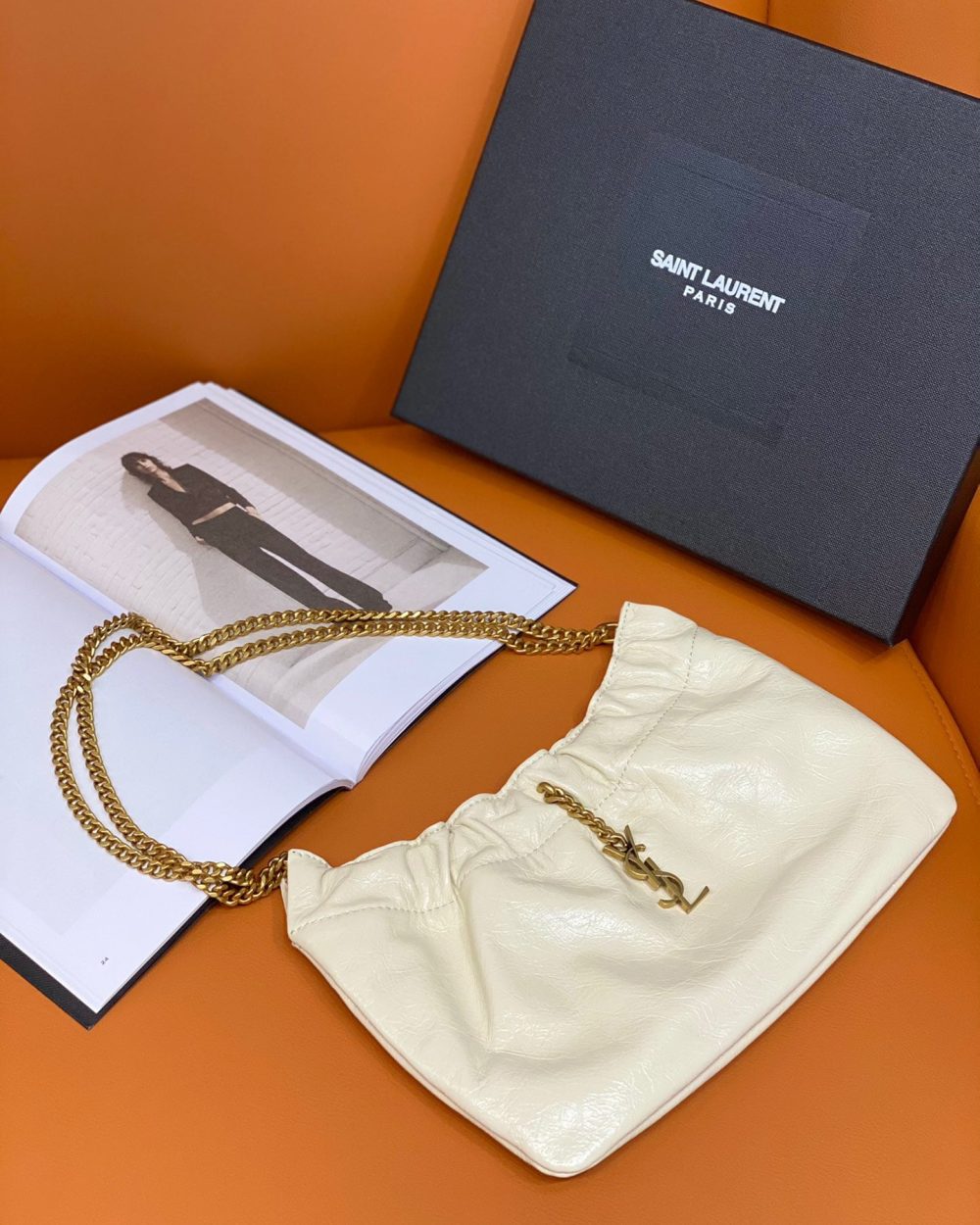 [REP 1:1] Saint Laurent Mini Shoulder Bag White For Women 9.5in/24cm P00596048