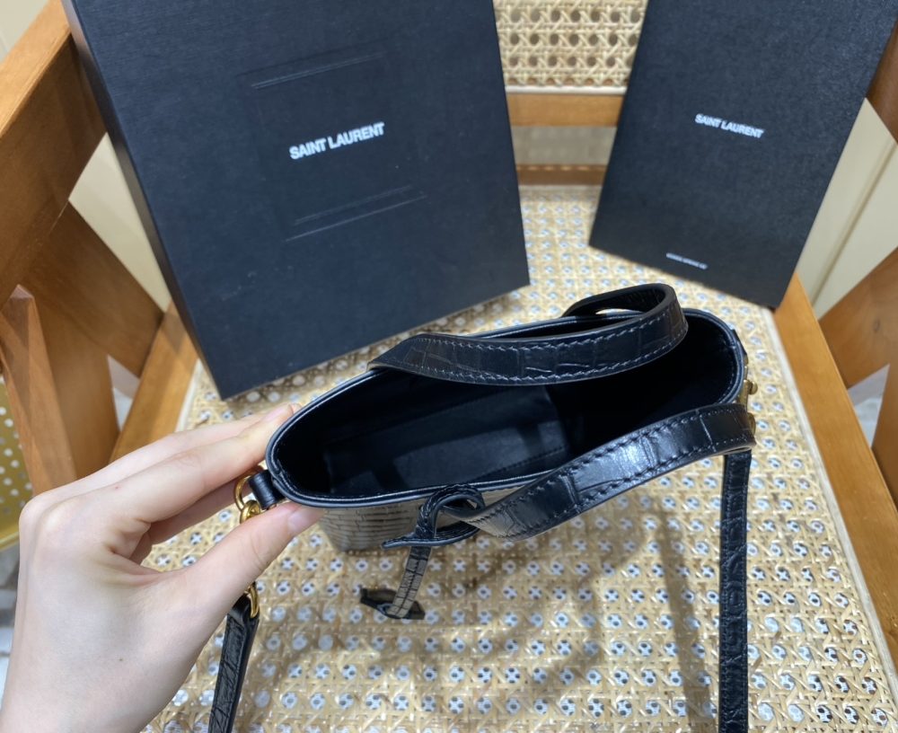 [REP 1:1] Saint Laurent Mini Toy Shopping Bag Black For Women, Women's Bags 7.1in/18cm YSL 712367AAAOH1000