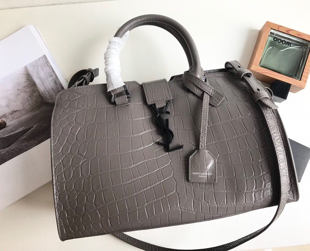 [REP 1:1] Saint Laurent Monogram Cabas Small Gray For Women 12in/31cm YSL